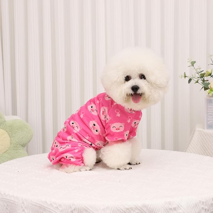 Kosiyi Dog Clothes for Small Dogs Girl Boy Puppy Pajamas, Stretch Fleece Winter Spring Outfit, Lightweight Velvet Pet Jumpsuit, Pjs, Onesies Dog Apparel