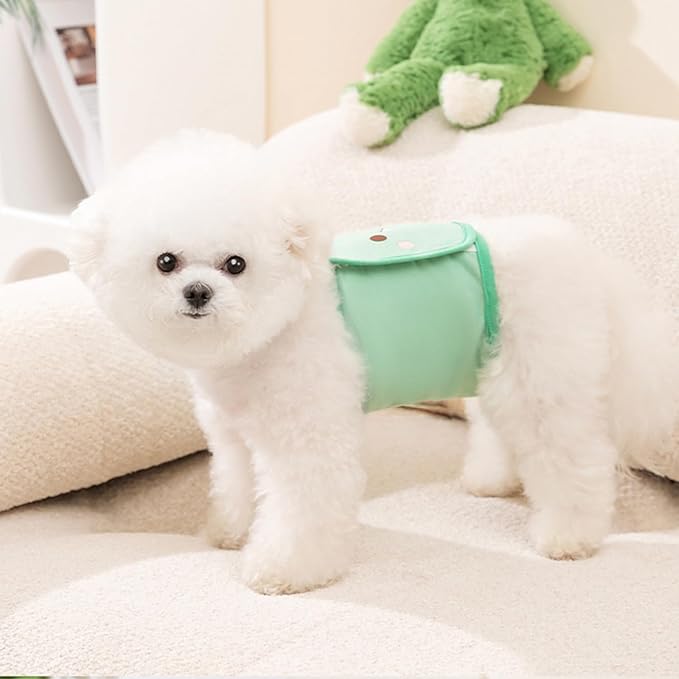 Dog Diaper,Male Dog Belly Bands Physiological Pants Washable Reusable,Adjustable and Leakproof Doggie Sanitary Panties for Small Medium and Large Dogs_S(White Bear)