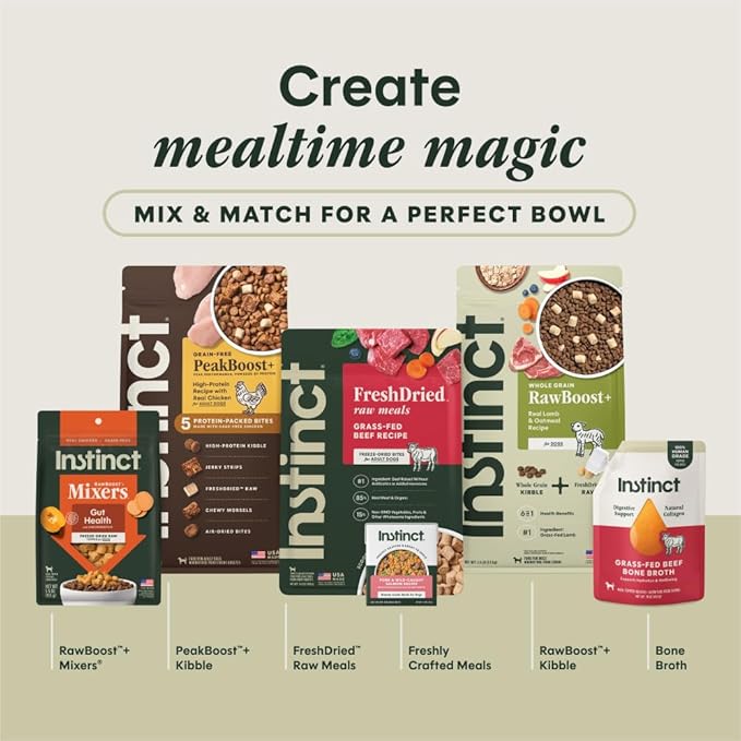 Instinct FreshDried Bites, Natural Freeze-Dried Dog Food, Grain-Free - Grass-Fed Beef, 45 oz. Bag