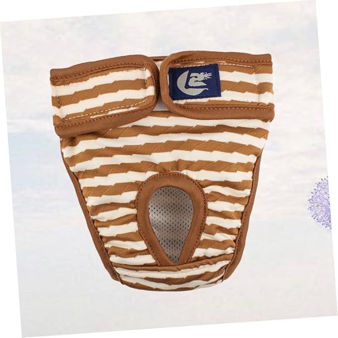 SUPVOX 1pc Pet Diaper Pants Dog Puppy Female Stripe Pattern Shorts Panties Menstruation Underwear Comfortable Cotton Size l