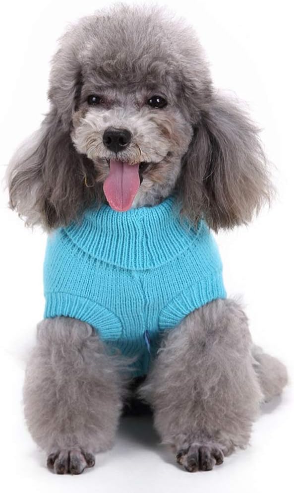 Warm Classic Turtleneck Winter Pet Sweater - Cute Dog & Cat Coat, Medium & Large Sizes, Perfect for Christmas Gifts