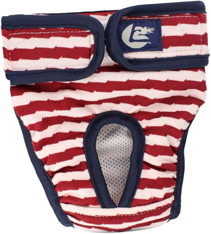SUPVOX Dog Diapers Puppy Diapers for Female Dogs Menstruation Underwear Stripe Pattern Comfortable Cotton Red Size