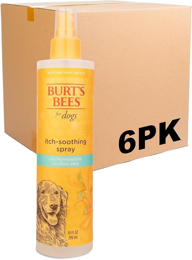 Burt's Bees for Pets Anti Itch Dog Spray with Honeysuckle and Honey, Waterless Grooming Mist for Dry Flaky Skin, Dog Itch Relief Between Baths, Natural Origin Coat Care for Dogs, 10 Fl Oz - 6 Pack