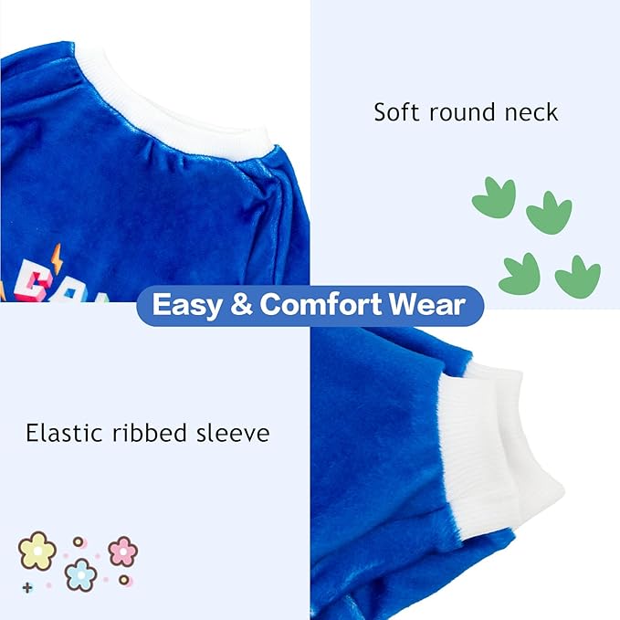 CuteBone Soft & Stretchy Dog Pajamas Call Me Max - Cozy Pet Jammies Breathable Jumpsuit for Small Dogs - All-Season Comfy Outfit Easy-On Pullover Design - Keeps Pets Warm & Comfortable P341S