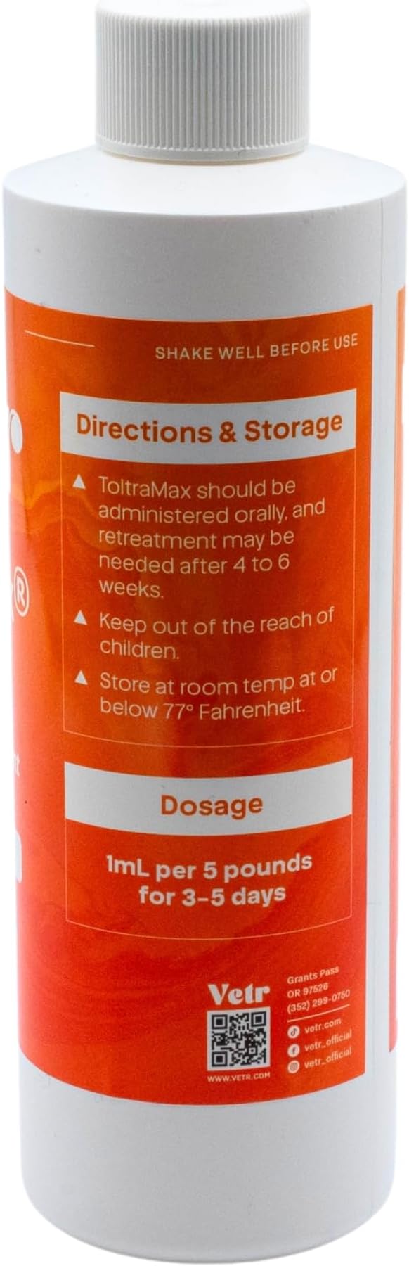 Toltrazuril 5.0% for Horses, Dogs, Cats, 240mL/8 Ounce, for Non-Food Chain Animals, Chicken