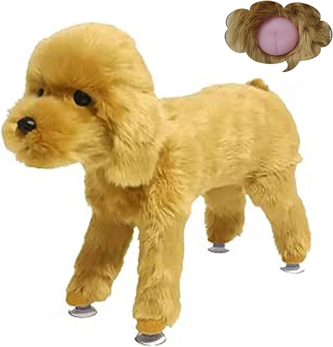 Pet Partner Toy, Dogs Interactive Plush Squeaky Toys, Male Dog Estrus Toy Durable Stuffing Dog Toys, Mating Toy for Male Dog Anxiety Relief Partner Vent Toys, for Dog Wedding Gift Brown 18cm/7.1in
