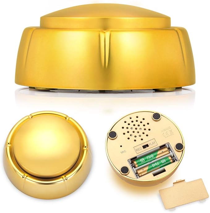 Cover Easy Button Recordable Sound Talking Button Custom Dog Speech Training Buttons Talking Sound Buttons 30 Seconds Record Button - Gold