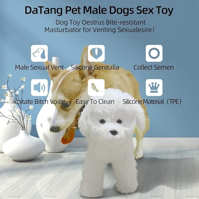 Pet Partner Toy, Dogs Interactive Plush Squeaky Toys, Male Dog Estrus Toy Durable Stuffing Dog Toys, Mating Toy for Male Dog Anxiety Relief Partner Vent Toys, for Dog Wedding Gift White 25cm/9.8