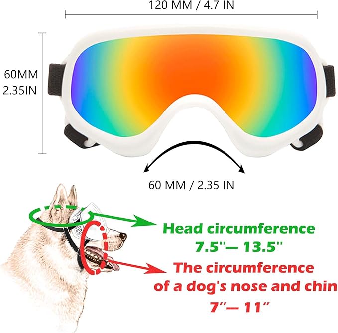 Dog Sunglasses,Doggles Anti-UV Protection, Pet Sunglasses with Adjustable Strap, Suitable for Motorcycle Car Driving Bike Riding Hiking Swimming Wind Dust Fog Dog Eye Protection