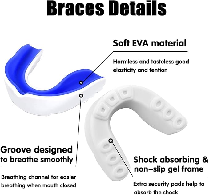 Sports Mouth Guard for Kids and Youth,2 Pcs Boys Girls Mouthguard with Case (BPA Free) for Boxing Football Hockey Karate Rugby
