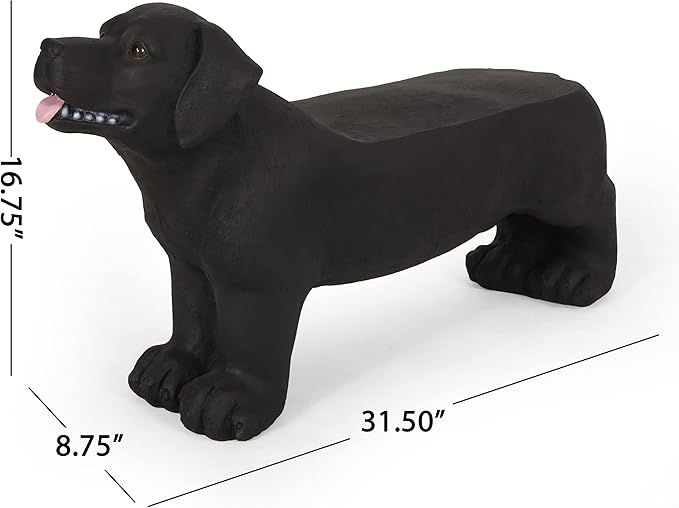 Christopher Knight Home Hyrum Outdoor Bench, Matte Black + Black