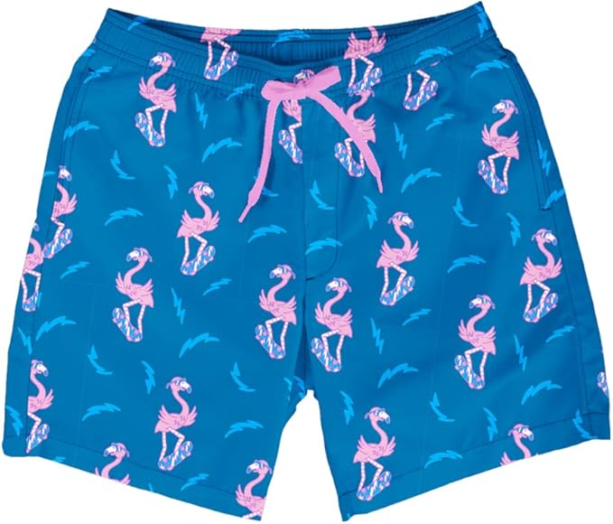 Tipsy Elves Men's Stretch Swim Trunks 7 Inch Inseam 4-Way Stretch with Mesh Liner - Quick-Dry Funny Swimwear Bathing Suit