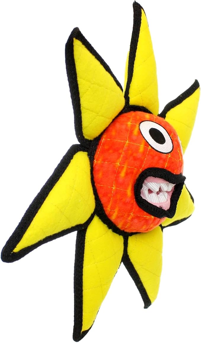 TUFFY® - World's Tuffest Soft Dog Toy - Alien - Multiple Layers. Made Durable, Strong & Tough. Interactive Play (Tug, Toss & Fetch). Machine Washable & Floats. (Ball Red Flower, Large)