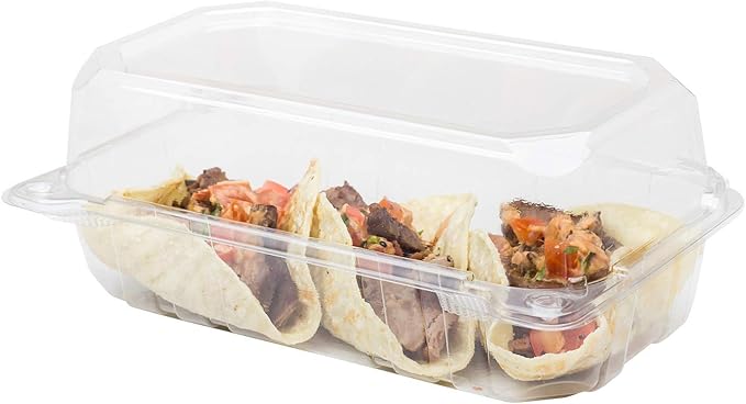 Karat Clamshell Take Out Food Containers [9"x5" - 250 ct] Durable, Stackable, Crack-Resistant To Go Boxes | Clear