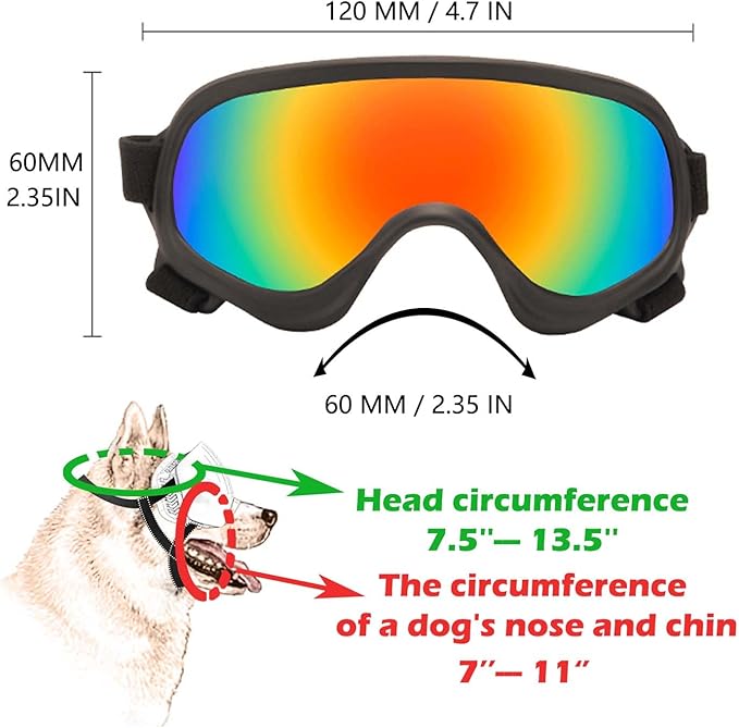 Dog Sunglasses,Doggles Anti-UV Protection, Pet Sunglasses with Adjustable Strap, Suitable for Motorcycle Car Driving Bike Riding Hiking Swimming Wind Dust Fog Dog Eye Protection