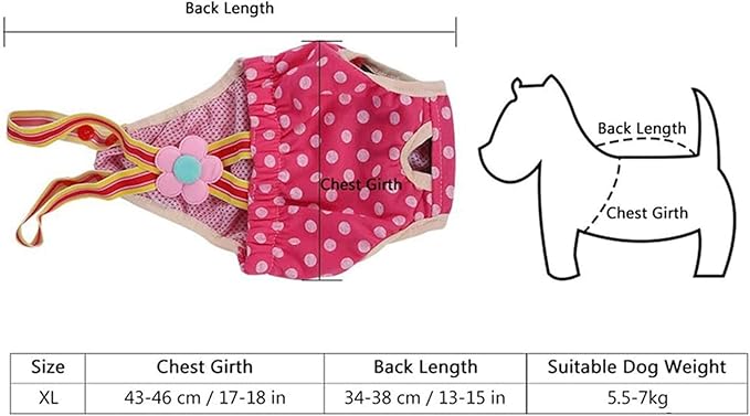 Dog Sanitary Pants, 6 Sizes Female Dog Doggy Puppy Diaper Nappy Physiological Sanitary Briefs Menstrual Suspender Underwear Pants for Small Medium Pet Dogs