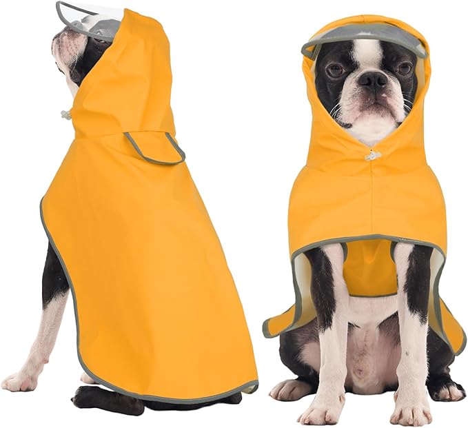 FUAMEY Rain Jacket for Dogs Medium | Leash Hole, Reflective Strips, Rainy Day Outdoor Play, Waterproof, Jack Russell