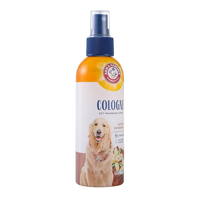 Arm & Hammer for Pets Cologne Pet Fragrance Spray for Dogs with Deodorizing Baking Soda, Vanilla Sandalwood Scented Dog Spray, 6 Ounces