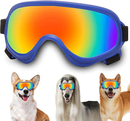 Dog Sunglasses,Doggles Anti-UV Protection, Pet Sunglasses with Adjustable Strap, Suitable for Motorcycle Car Driving Bike Riding Hiking Swimming Wind Dust Fog Dog Eye Protection