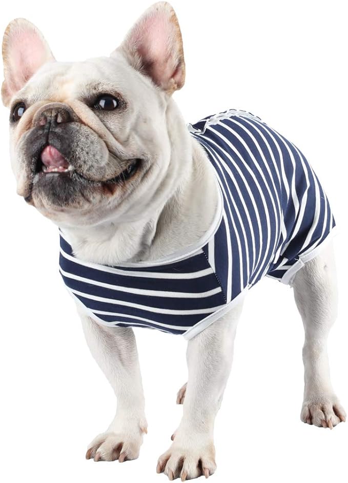 Etdane Dog Diapers Sanitary Panties Physiological Period Shirts Surgical Recovery Suits for Male and Female Dogs, Blue/Small