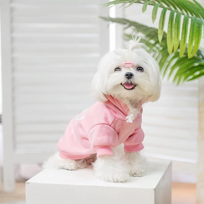EXPAWLORER Princess Dog Hoodie-Soft Dog Sweater Calming Fleece Sweatshirt Cold Weather Pet Clothes,Pitbull Clothes Outfits,Coat Apparel for Puppy,Cat, Small Medium Large Dogs