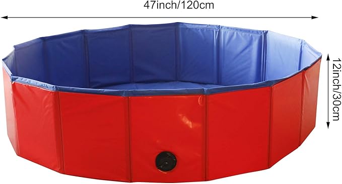 Artilife Foldable Dog Bath Pool - Portable Whelping Box for Puppies & Dogs (47" Dia.x12" H(120x30cm))
