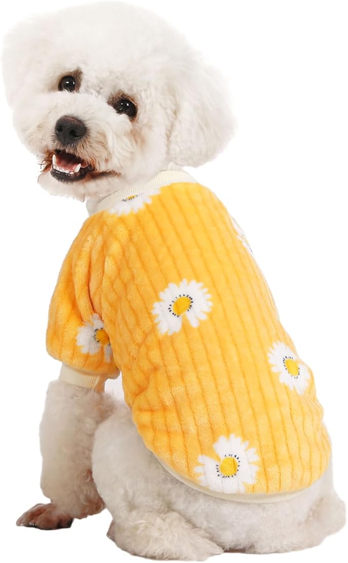 Dog Sweater, Dog Sweaters for Small Dogs, 2, 3 Pack Warm Soft Pet Clothes for Puppy, Medium Large Cat, Dogs Girl or Boy, Dog Shirt for Winter Christmas (Pink+Purple+Yellow, Medium)