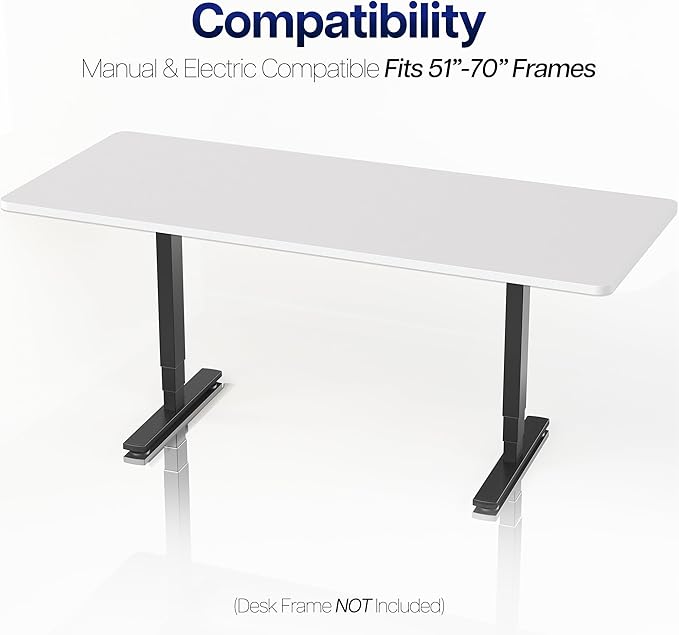 VIVO White Universal 71 x 30 inch Solid One-Piece Table Top for Standard and Sit to Stand Height Adjustable Home and Office Desk Frames, DESK-TOP71W