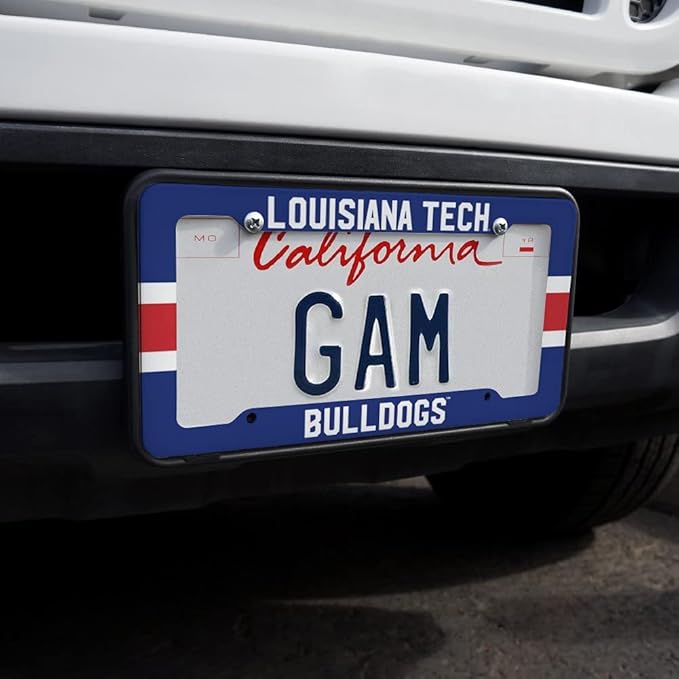 GRAPHICS & MORE Louisiana Tech Bulldogs Stripes License Plate Tag Frame