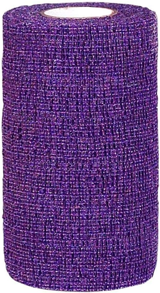 Dura-Tech Vet Flex Purple Bandage First Aid Wrap | for Horses, Dogs and Others | Self-Adhesive Cohesive Tape | 4” Wide and 5 Yards of Length | Package of 18 Rolls