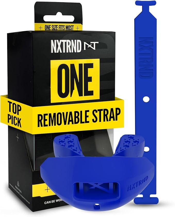 Nxtrnd One Football Mouth Guard, Strap Included, Fits Adult & Youth (Royal Blue)