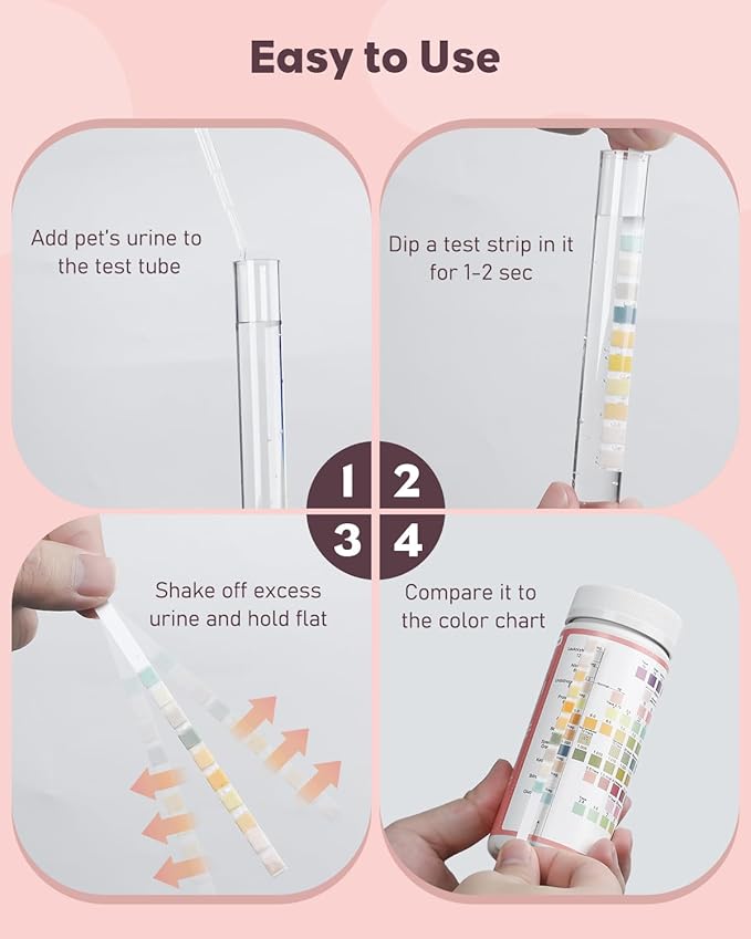Pawfly Urine Test Strips for Dogs & Cats, 100 Strips, Pet Urine Testing Strips for 10 Parameters, UTI Test Strips, Veterinary Urinalysis Test Strips for Leukocytes, Protein, Ketone, Glucose, pH & More