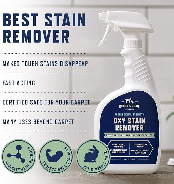 Rocco & Roxie Pet Extreme Stain & Odor Eliminator & Oxy Stain Remover Bundle