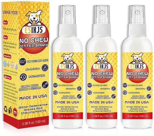 No Chew Spray for Dogs Cats Bitter Apple Spray for Puppy 10.14 Fl Oz Stop Dogs Cat from Chewing Furniture Spray Anti Licking for Dog Cat Yuck Bitter Spray Deterrent for Gentle on Skin Alcohol Free