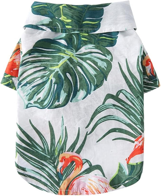 Tangpan Summer Pet Daisy Hawaiian Beach Plaid Print Shirts Clothes for Dog S09 White L