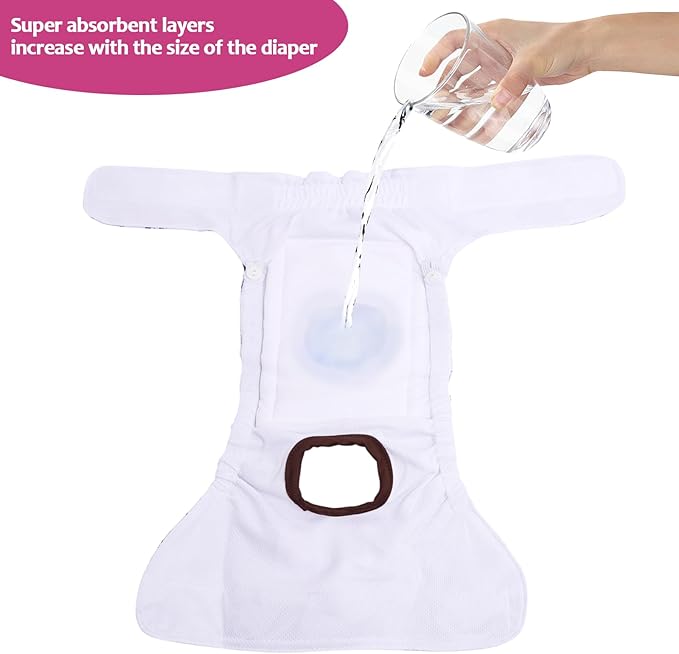 CuteBone Dog Diapers Female 3 Pack Reusable Doggy Diapers with One Suspender for Small Medium Large Dog Period BDD05S