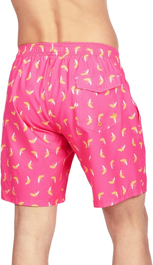 Tipsy Elves Men's Stretch Swim Trunks 7 Inch Inseam 4-Way Stretch with Mesh Liner - Quick-Dry Funny Swimwear Bathing Suit