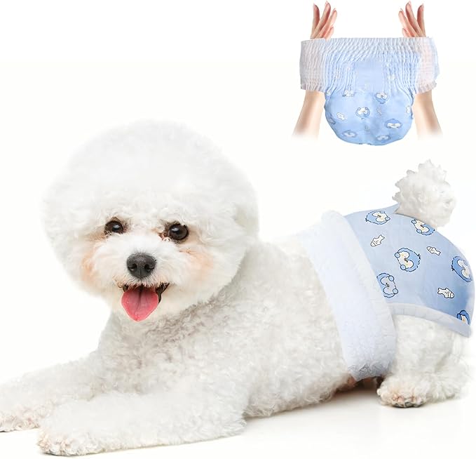 Disposable Dog Diapers Count Absorbent Soft Puppy Doggie Diapers for Female Dogs with Stretchy Waist Puppy Diaper in Heat Period Excitable Urination (S 50PCS)