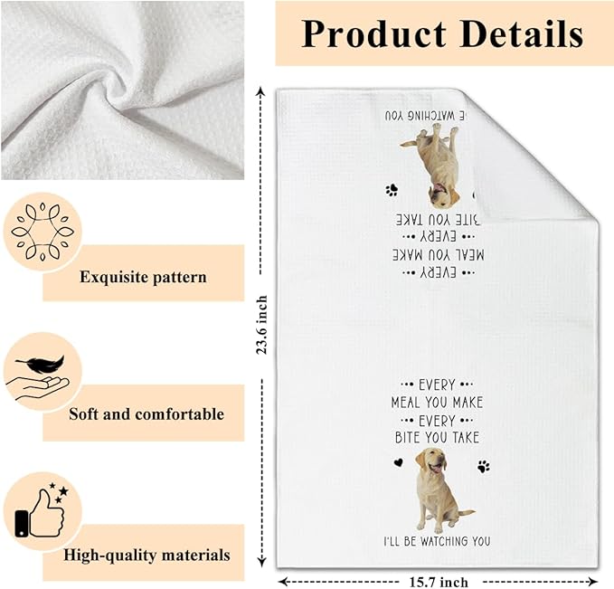 Funny Labrador Dish Towels for Kitchen Sets of 2, Gifts for Labrador Dog Lover, Drying Cloth Tea Towel Hand Towels for Cooking Baking Bathroom Decor, 16 x 24 Inch -20