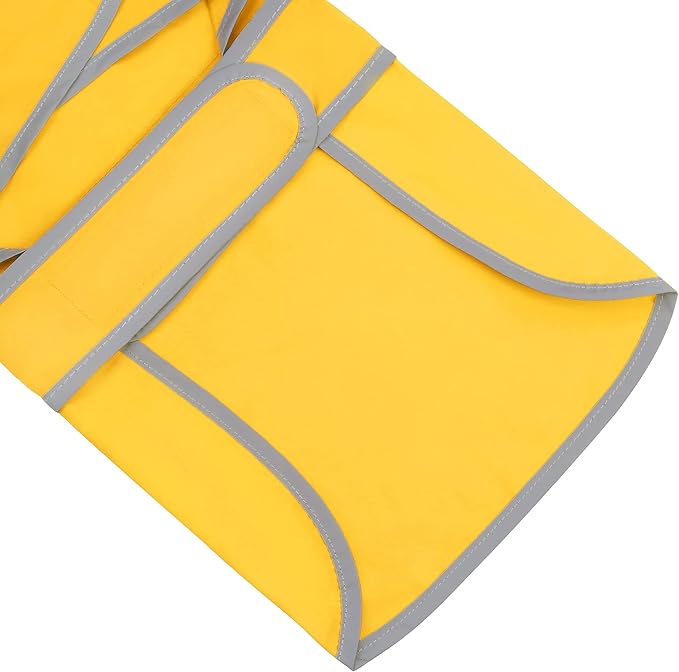 Dog Raincoat for Medium Dogs Waterproof Jacket Hooded Rain Coats with Reflective Strips Leash Hole & Poncho Adjustable Fit (Yellow,M)