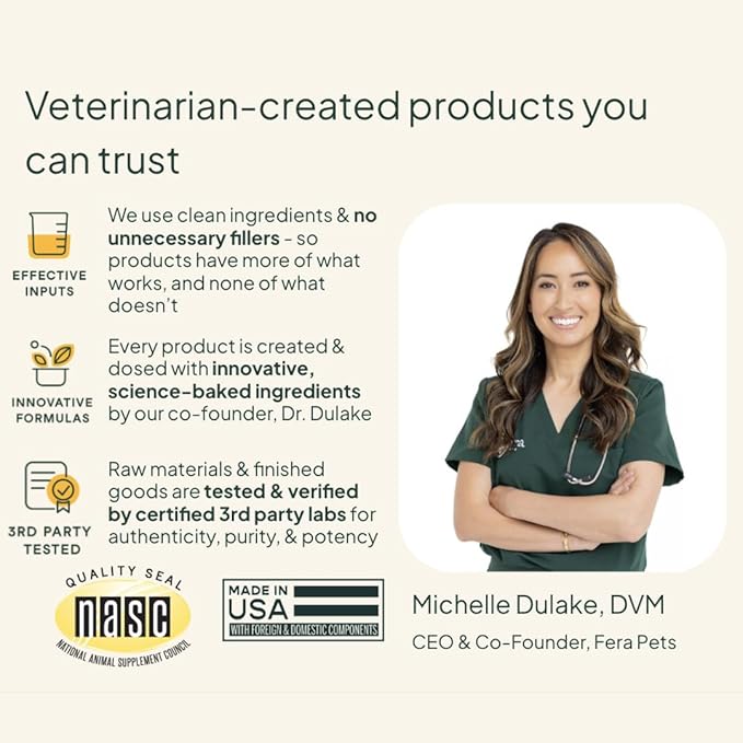 Fera Pets Probiotics for Dogs with Prebiotics and Postbiotics - Full Spectrum Gut Health Support - Promotes a Balanced Gut Microbiome - Boosts Immune Health - 90 Soft Chews