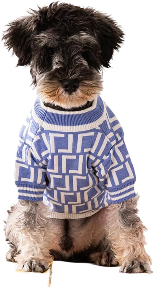 Luxury Dog Sweater – Soft Knit Designer Pet Outfit for Small Dogs & Puppies, XS–L, Stylish Warm Clothing for Yorkies, Chihuahuas, Dachshunds, Maltese, French Bulldog