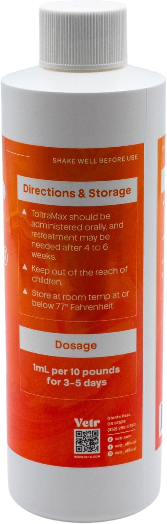 Toltrazuril 10.0% for Horses, Dogs, Cats, 240mL/8 Ounce, for Non-Food Chain Animals, Chicken