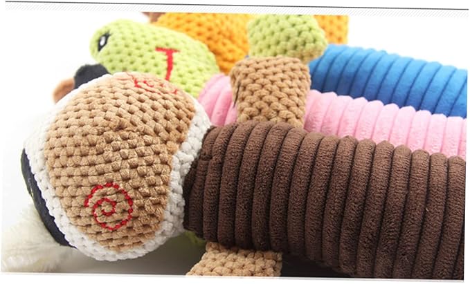 FRCOLOR Animal Pattern Dog Toys for Puppies Chewing Squeaking Pet Toys Soft Cotton Material for Dog Fun