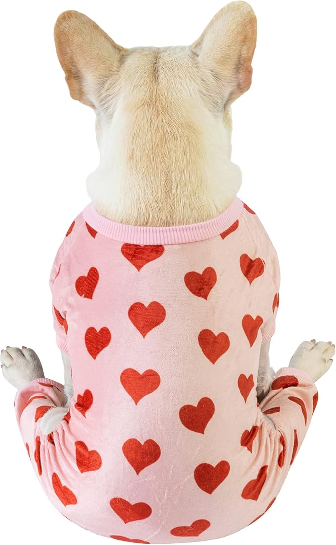 CuteBone Soft & Stretchy Dog Pajamas - Cozy Pet Jammies Breathable Jumpsuit for Small Dogs - All-Season Comfy Outfit Easy-On Pullover Design - Keeps Pets Warm & Comfortable P201XS