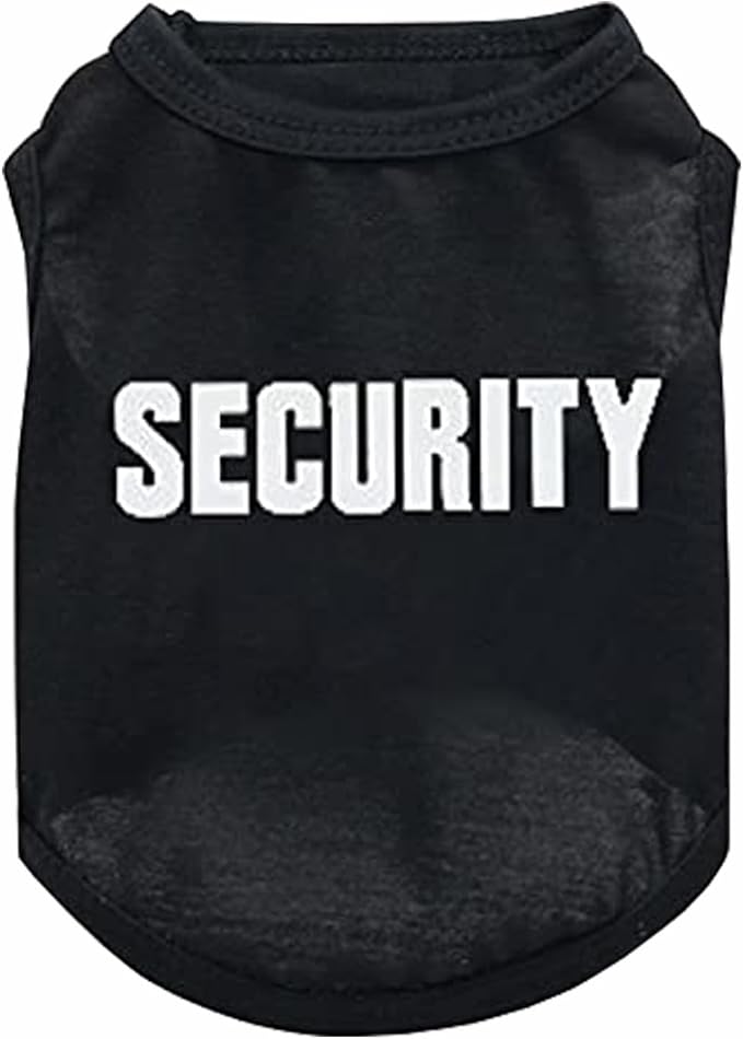 2Pack Dog Security Costume Cotton Dog Shirt for Small Dog Boy Pet Clothes K9/Security Puppy Black Vest T-Shirts Cat Top Tee Breathable Stretchy (Small)