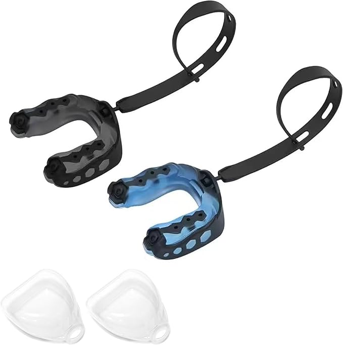 2 Pack Football Mouthguard,Sports Mouth Guard with Straps and Case,Youth Football Mouthpiece Mouth Protectionfor Kid&Youths,Youth Mouth Guard Mouthpiece for Boxing,Lacrosse,Basketball,Hockey,MMA