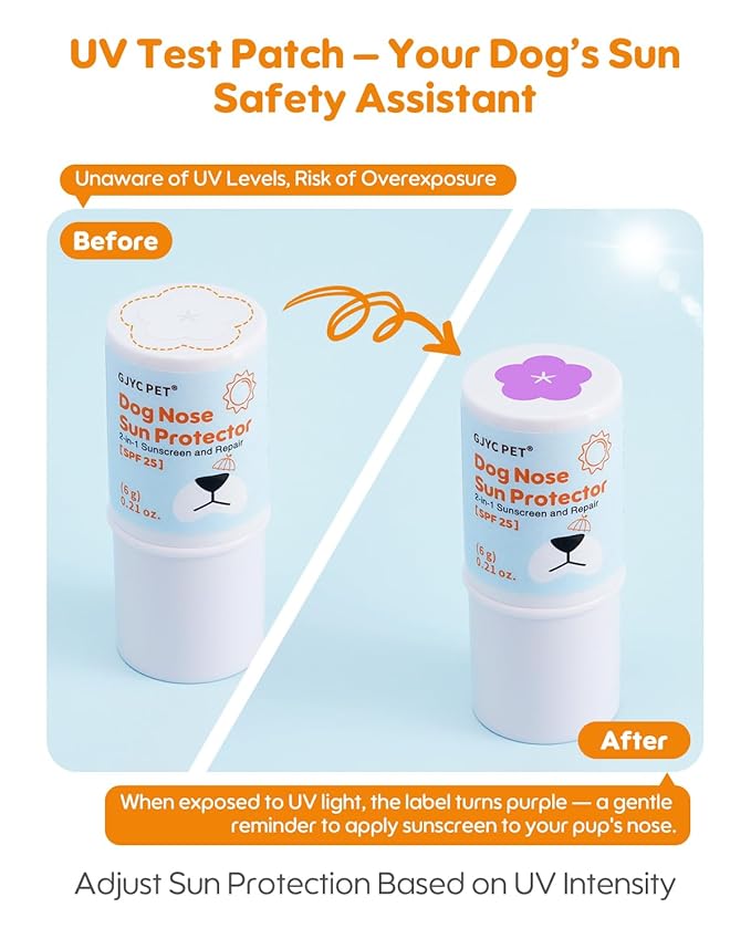Dog Nose Sunscreen Balm SPF 25 – Natural, Lick-Safe Sun Protection with Shea Butter & Sea Buckthorn – Moisturizes & Shields Sensitive Noses – Fragrance-Free