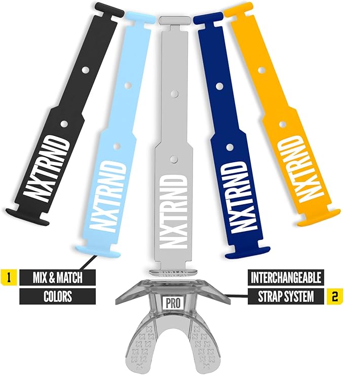 Nxtrnd One Pro Football Mouth Guard, Interchangeable Strap, Fits Adult & Youth (Transparent)