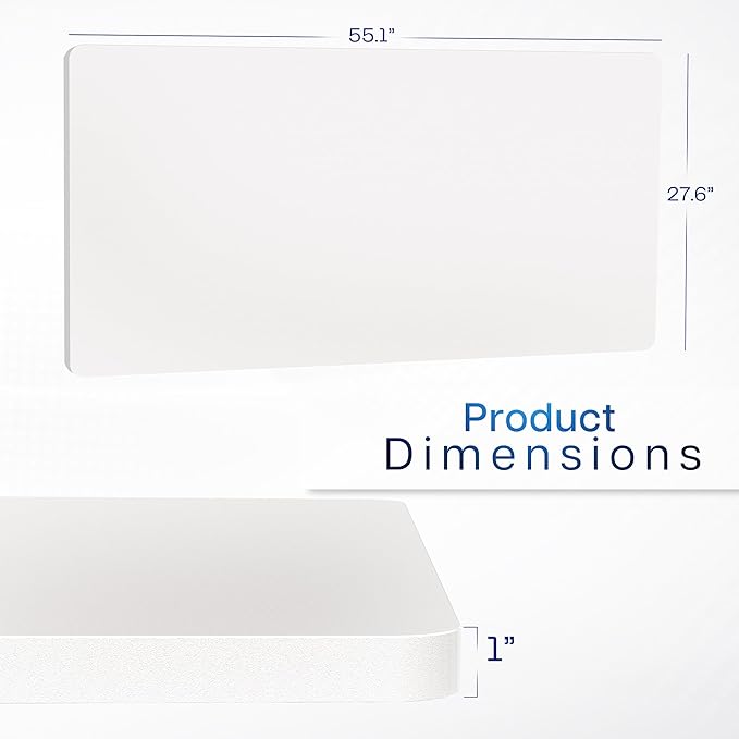 VIVO Universal 55 x 28 inch Solid One-Piece Table Top for Standard and Sit to Stand Height Adjustable Home and Office Desk Frames, White, DESK-TOP55-28W